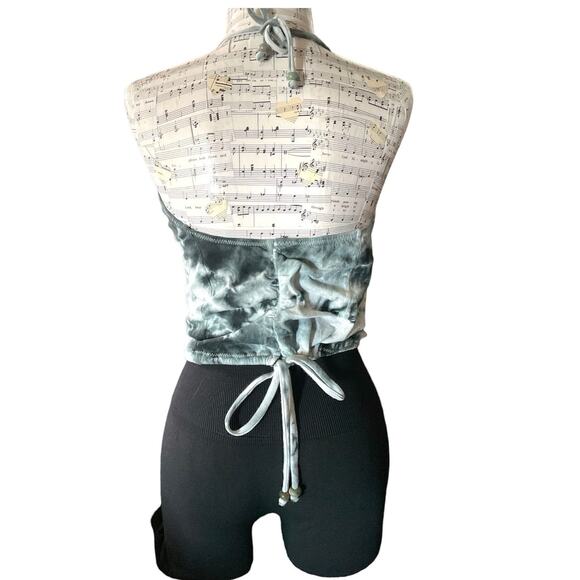 Reworked Savage Life Graphic T-Shirt Halter w/scrunchie - Picture 2 of 12